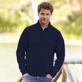 Deep Navy - Back - Fruit Of The Loom Mens Premium 70-30 Zip Neck Sweatshirt
