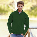 Bottle Green - Back - Fruit Of The Loom Mens Premium 70-30 Zip Neck Sweatshirt