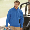 Royal Blue - Side - Fruit Of The Loom Mens Premium 70-30 Zip Neck Sweatshirt