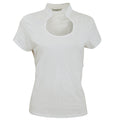 White - Front - Kustom Kit Womens-Ladies Corporate Short Sleeve Keyhole Neck Top
