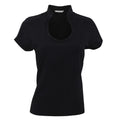 Black - Front - Kustom Kit Womens-Ladies Corporate Short Sleeve Keyhole Neck Top