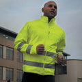 Flourescent Yellow - Lifestyle - Result Core Mens High-Visibility Winter Blouson Softshell Jacket (Water Resistant & Windproof)