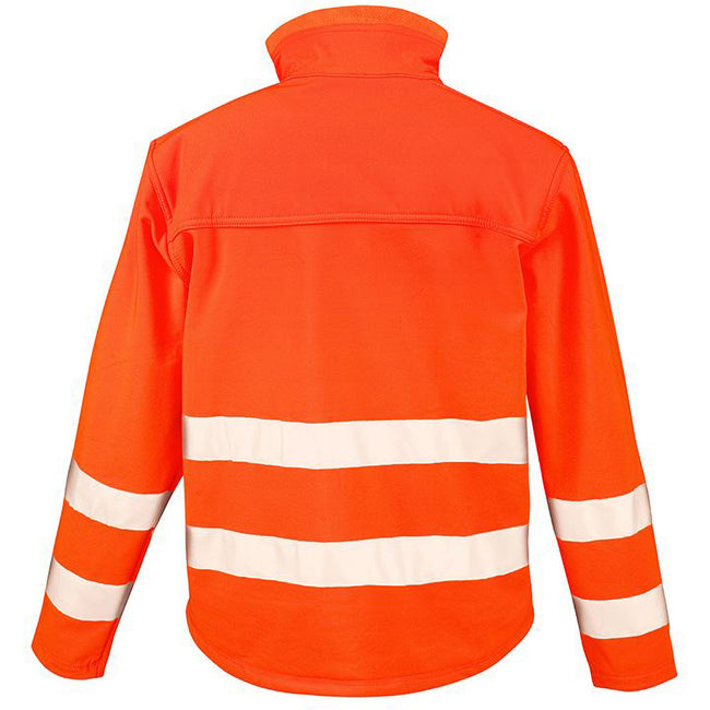 Fluorescent Orange - Back - Result Core Mens High-Visibility Winter Blouson Softshell Jacket (Water Resistant & Windproof)
