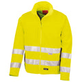 Flourescent Yellow - Front - Result Core Mens High-Visibility Winter Blouson Softshell Jacket (Water Resistant & Windproof)