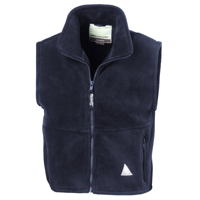 Navy - Front - Result Childrens Unisex Anti-Pill Polar-Therm® Fleece Bodywarmer - Gilet