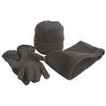 Charcoal - Front - Result Unisex Active Fleece Anti-Pill Winter Hat, Gloves & Neckwarmer Set