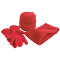 Red - Front - Result Unisex Active Fleece Anti-Pill Winter Hat, Gloves & Neckwarmer Set