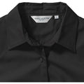 Black - Lifestyle - Russell Collection Womens-Ladies Short Sleeve Classic Twill Shirt