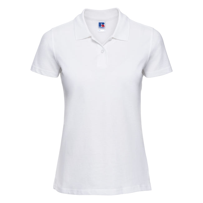 White - Front - Russell Europe Womens-Ladies Classic Cotton Short Sleeve Polo Shirt