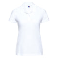 White - Front - Russell Europe Womens-Ladies Ultimate Classic Cotton Short Sleeve Polo Shirt