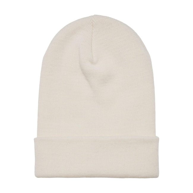 White Sand - Front - Yupoong Flexfit Unisex Heavyweight Long Beanie Winter Hat