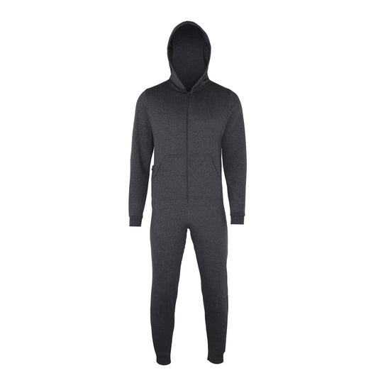 Charcoal - Front - Comfy Co Childrens Unisex Plain All In One - Onesie