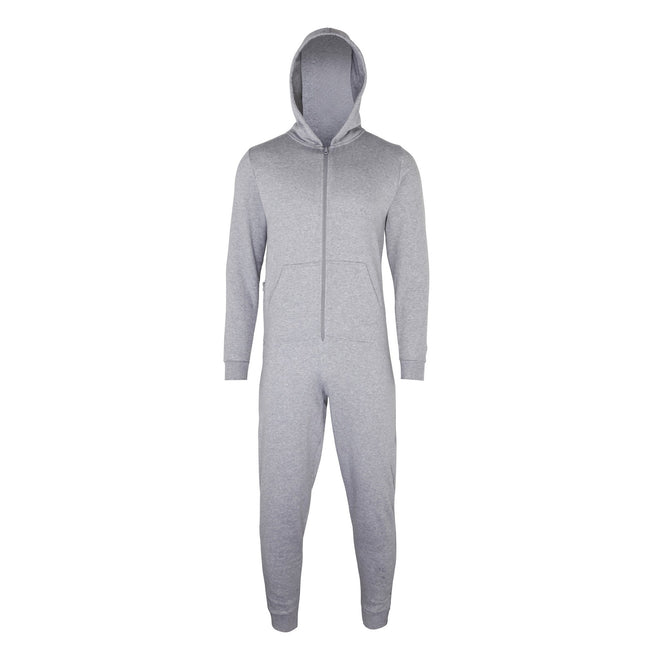 Heather Grey - Front - Comfy Co Childrens Unisex Plain All In One - Onesie