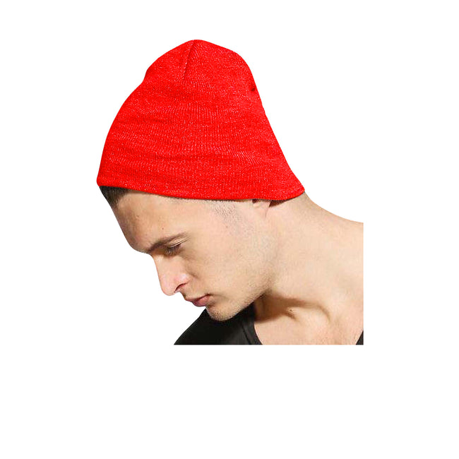 Blaze Orange - Back - Yupoong Flexfit Unisex Heavyweight Standard Beanie Winter Hat