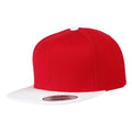Red-White - Front - Yupoong Flexfit Unisex Classic Varsity Snapback Cap