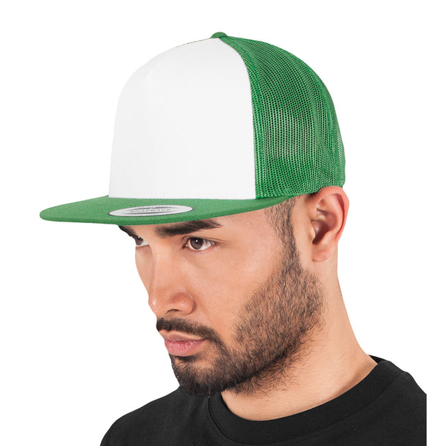 Kelly-White-Kelly - Back - Yupoong Flexfit Unisex Classic Trucker Snapback Cap