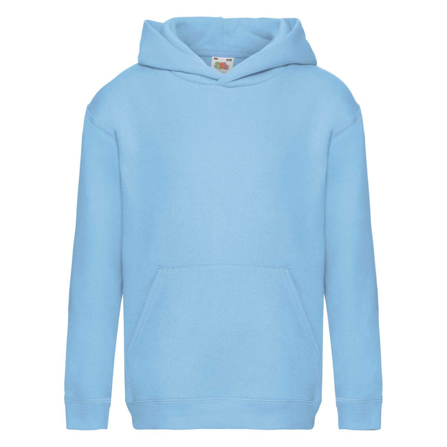 Sky Blue - Front - Fruit Of The Loom Kids Unisex Premium 70-30 Hooded Sweatshirt - Hoodie