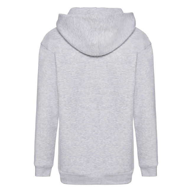 Heather Grey - Back - Fruit Of The Loom Kids Unisex Premium 70-30 Hooded Sweatshirt - Hoodie
