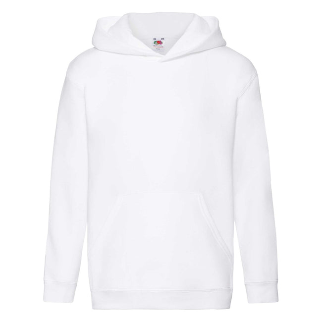 White - Front - Fruit Of The Loom Kids Unisex Premium 70-30 Hooded Sweatshirt - Hoodie