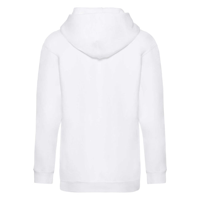 White - Side - Fruit Of The Loom Kids Unisex Premium 70-30 Hooded Sweatshirt - Hoodie