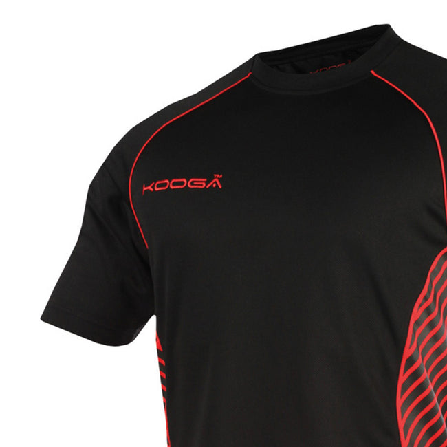 Black-Red - Back - KooGa Boys Junior Try Panel Match Rugby Shirt