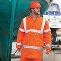 Orange - Back - Result Core High-Viz Motorway Coat (Waterproof & Windproof)