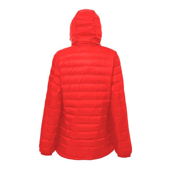 Red-Navy - Back - 2786 Mens Hooded Water & Wind Resistant Padded Jacket