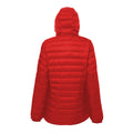 Red-Navy - Back - 2786 Womens-Ladies Hooded Water & Wind Resistant Padded Jacket