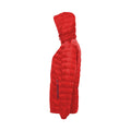 Red-Navy - Side - 2786 Womens-Ladies Hooded Water & Wind Resistant Padded Jacket