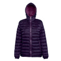 Royal-Grey - Side - 2786 Womens-Ladies Hooded Water & Wind Resistant Padded Jacket