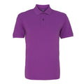 Orchid - Front - Asquith & Fox Mens Plain Short Sleeve Polo Shirt