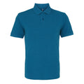 Teal Heather - Front - Asquith & Fox Mens Plain Short Sleeve Polo Shirt