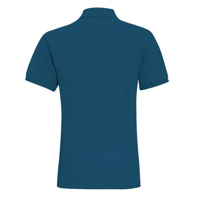 Teal Heather - Back - Asquith & Fox Mens Plain Short Sleeve Polo Shirt