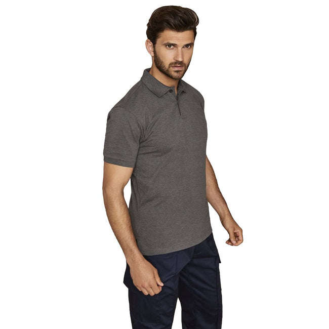 Charcoal - Back - Asquith & Fox Mens Plain Short Sleeve Polo Shirt