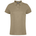 Khaki - Front - Asquith & Fox Womens-Ladies Plain Short Sleeve Polo Shirt