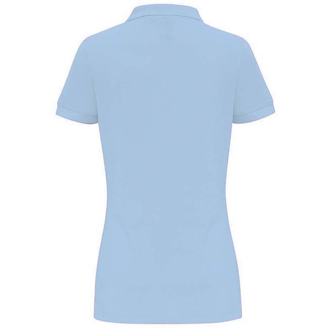 Sky - Back - Asquith & Fox Womens-Ladies Plain Short Sleeve Polo Shirt
