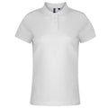 White - Front - Asquith & Fox Womens-Ladies Plain Short Sleeve Polo Shirt
