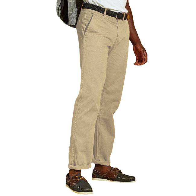 Natural - Lifestyle - Asquith & Fox Mens Classic Casual Chinos-Trousers