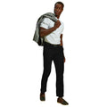 Black - Side - Asquith & Fox Mens Classic Casual Chinos-Trousers