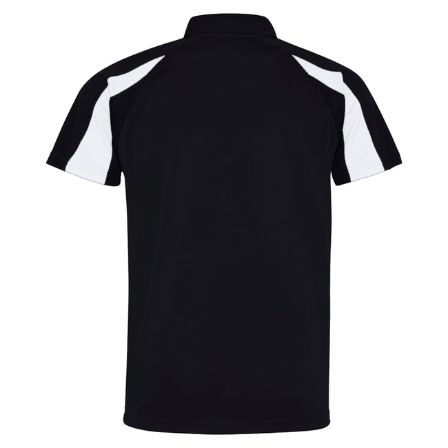 Jet Black-Arctic White - Back - AWDis Just Cool Mens Short Sleeve Contrast Panel Polo Shirt