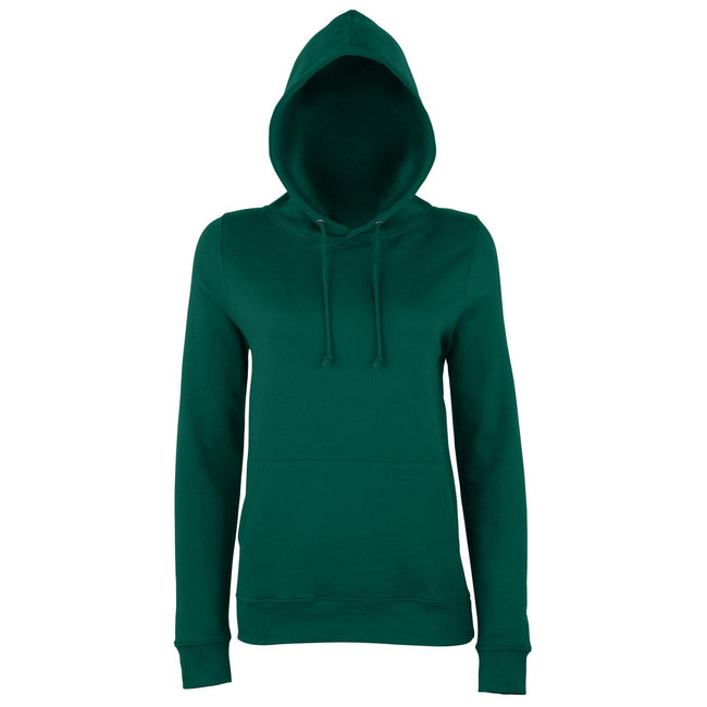 Bottle Green - Front - AWDis Just Hoods Womens-Ladies Girlie College Pullover Hoodie