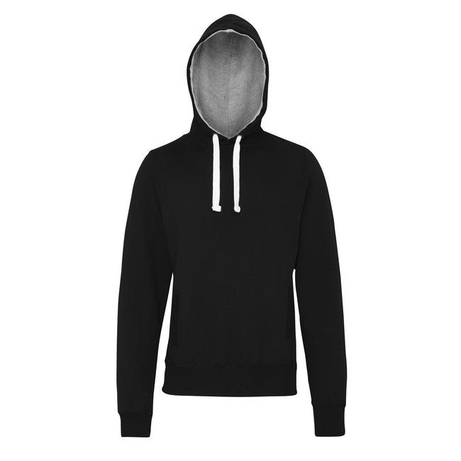 Jet Black - Front - AWDis Just Hoods Mens Chunky Pullover Hoodie