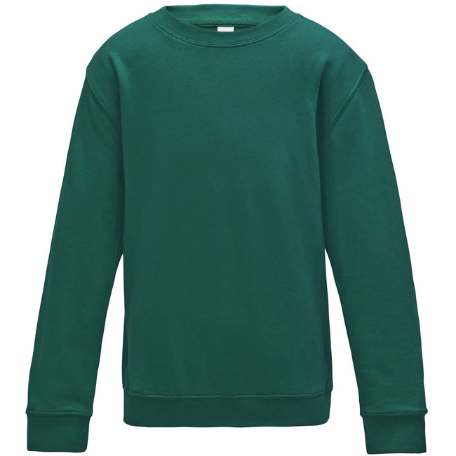 Jet Black - Pack Shot - AWDis Just Hoods Childrens-Kids Plain Crew Neck Sweatshirt