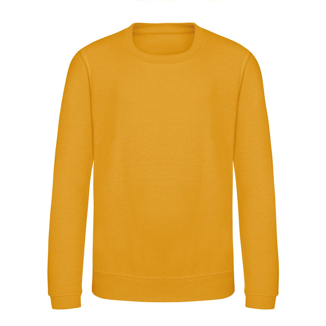 Fire Red - Pack Shot - AWDis Just Hoods Childrens-Kids Plain Crew Neck Sweatshirt