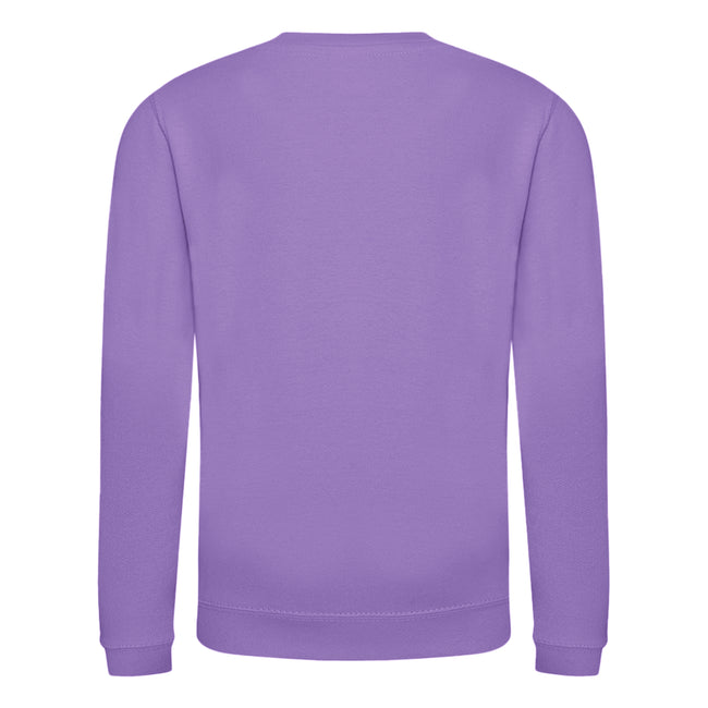 Digital Lavender - Back - AWDis Just Hoods Childrens-Kids Plain Crew Neck Sweatshirt