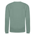 Dusty Green - Back - AWDis Just Hoods Childrens-Kids Plain Crew Neck Sweatshirt