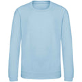 Ice Blue - Front - AWDis Just Hoods Childrens-Kids Plain Crew Neck Sweatshirt