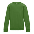 Kelly Green - Front - AWDis Just Hoods Childrens-Kids Plain Crew Neck Sweatshirt