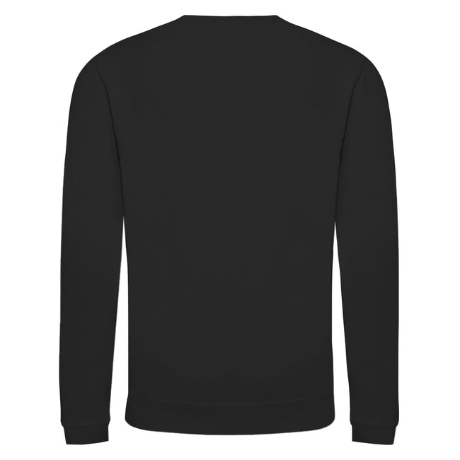 Deep Black - Back - AWDis Just Hoods Childrens-Kids Plain Crew Neck Sweatshirt