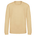 Desert Sand - Front - AWDis Just Hoods Childrens-Kids Plain Crew Neck Sweatshirt